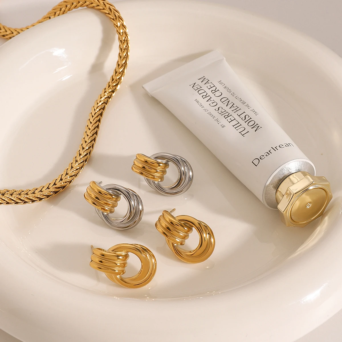 Mixed Metal Skeleton Stainless Steel Earrings for Women 6 Mixed Metal Skeleton Stainless Steel Earrings for Women - Image 6