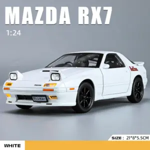 White Mazda RX-7 1:24 Scale Diecast Model 17 S71d025c87f964fa78ac3ddebc674679aw