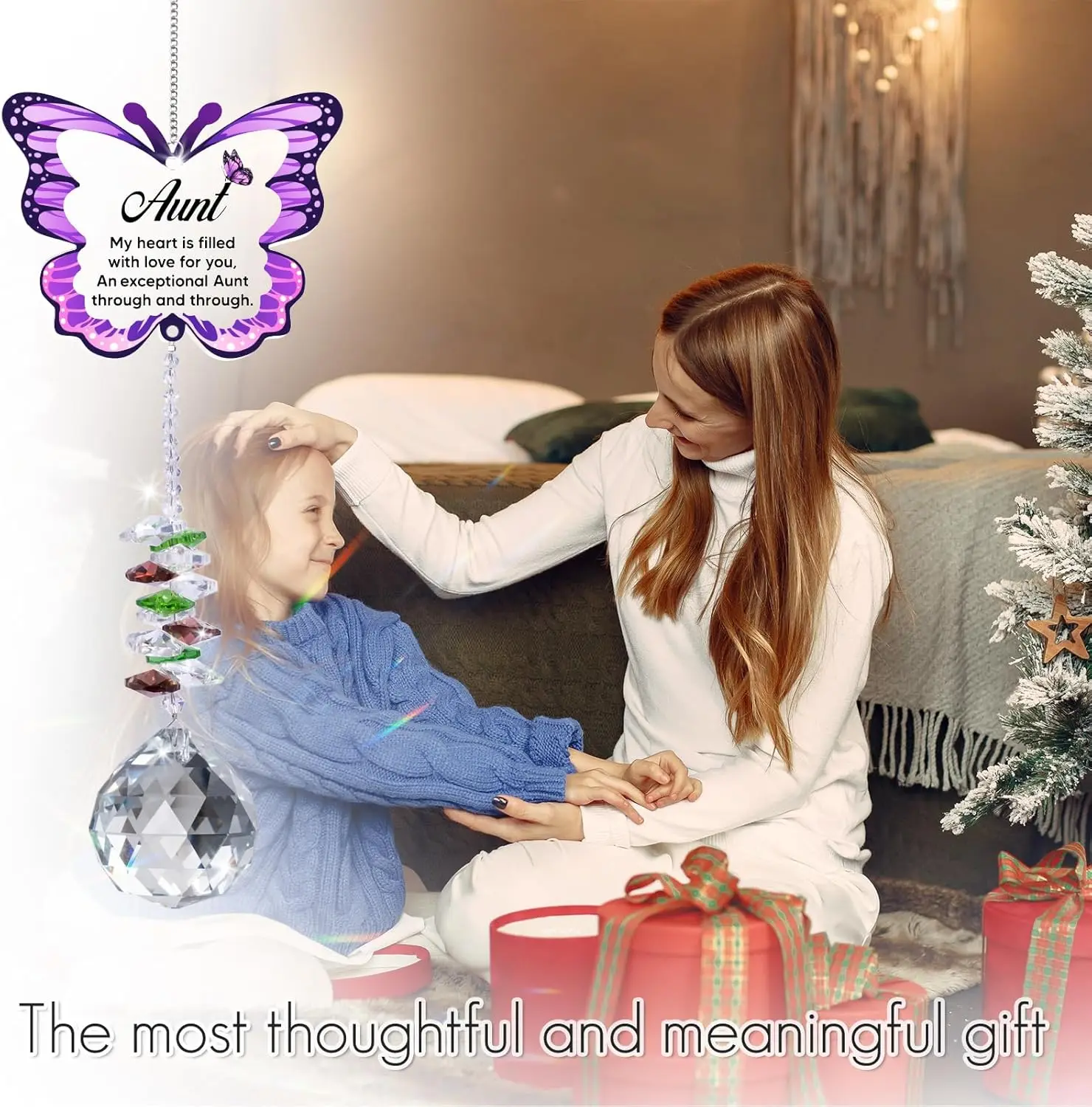 Elegant Purple Butterfly Crystal Suncatcher for Windows 6 Elegant Purple Butterfly Crystal Suncatcher for Windows - Image 6