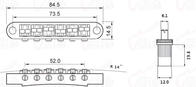 Gold Tone-O-Matic Electric Guitar Bridge 6 Gold Tone-O-Matic Electric Guitar Bridge - Image 6