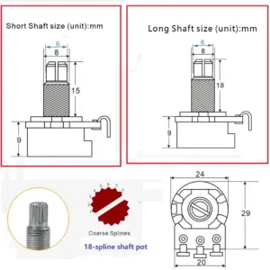 Guitar Potentiometers Set for Electric Instruments 12 S722b7a60fb2249dab8f0d7a113d76eafK