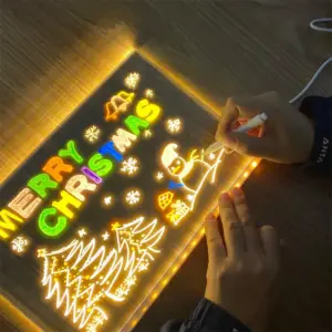 Rewritable Glowing Kids' Drawing Board in 15x15cm