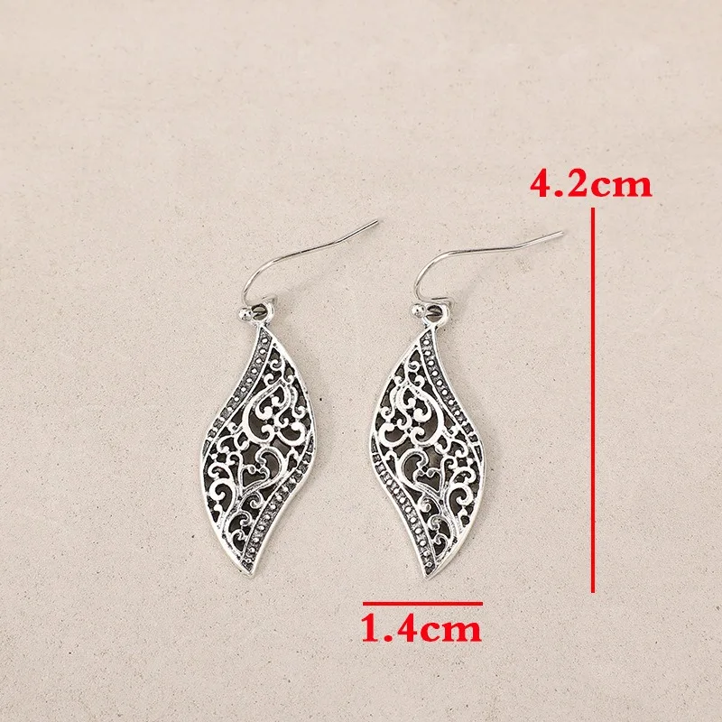 Vintage Silver Bohemian Leaf Earrings 5 Vintage Silver Bohemian Leaf Earrings - Image 5