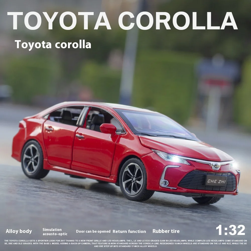 White 1:32 Scale Toyota Corolla Diecast Model 2 White 1:32 Scale Toyota Corolla Diecast Model - Image 2
