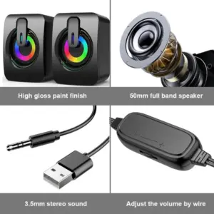 Modern RGB USB Computer Speakers for Home Use 13 S72e50a1595a7465794f3c5b97c80247dX