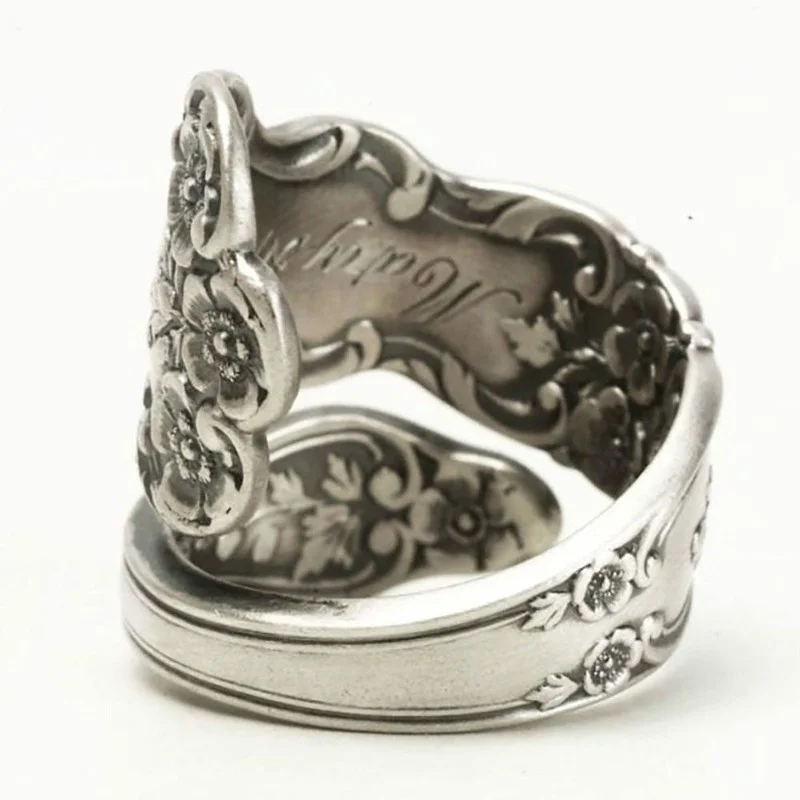 Vintage Silver Lotus Flower Ring 3 Vintage Silver Lotus Flower Ring - Image 3