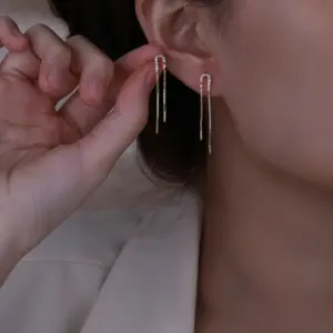 925 Silver Semi-Circular Tassel Earrings 9 S72fe20b9908440d2a7e5d8682b29d850i