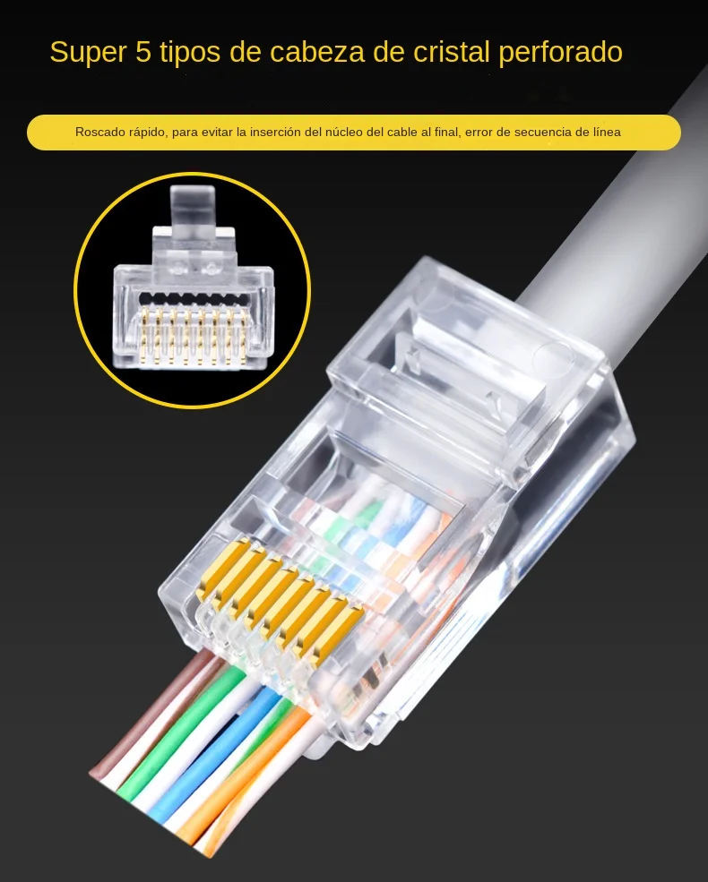 100 Pack Transparent RJ45 Ethernet Connectors 5 100 Pack Transparent RJ45 Ethernet Connectors - Image 5