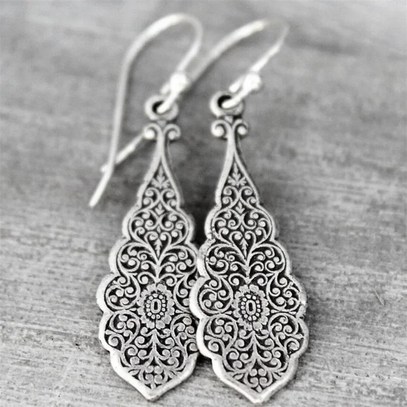 Vintage Floral Geometry Earrings for Women 6 Vintage Floral Geometry Earrings for Women - Image 6