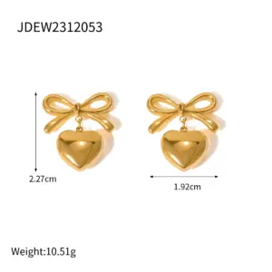 Stainless Steel Heart Earrings for Women 15 S7311ddf09b27474586d4393a537a08eaF