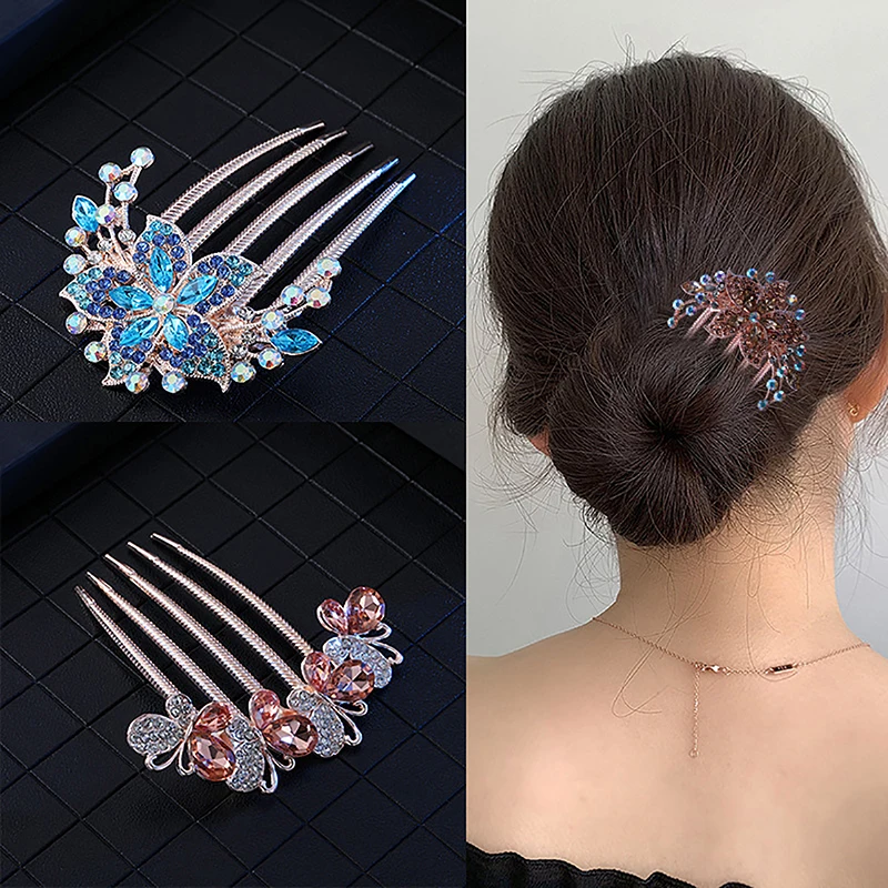 Vintage Crystal Flower Hair Clip for Women 5 Vintage Crystal Flower Hair Clip for Women - Image 5