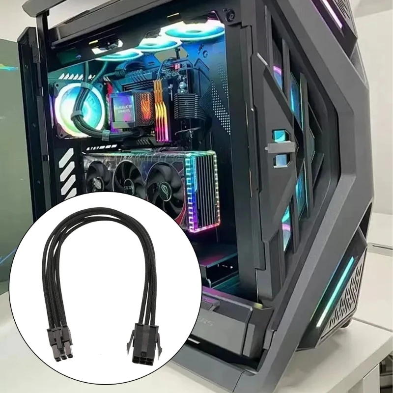 6-Pin PCIe Power Extender Cable 32cm Black & White 4 6-Pin PCIe Power Extender Cable 32cm Black & White - Image 4