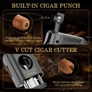 Sleek Metal Cigar Lighter with Multifunction Tools 11 S7396f0fd8a6d4234bab82a2f7091740do