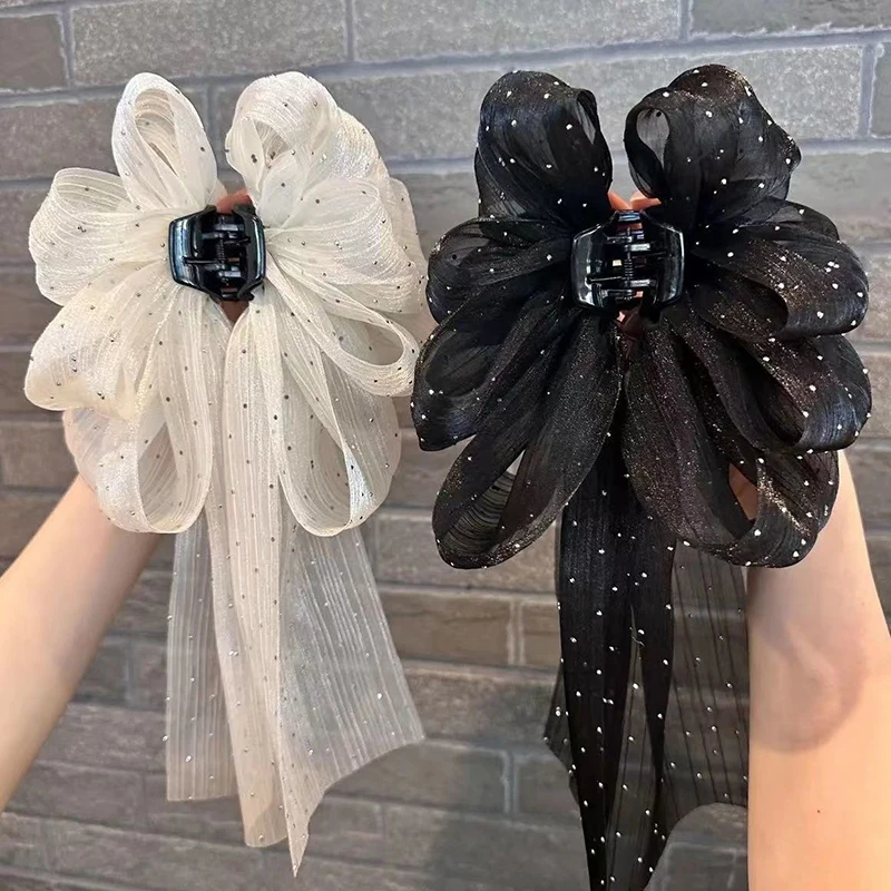 Large Mesh Bow Hair Clip for Women 2 Large Mesh Bow Hair Clip for Women - Image 2