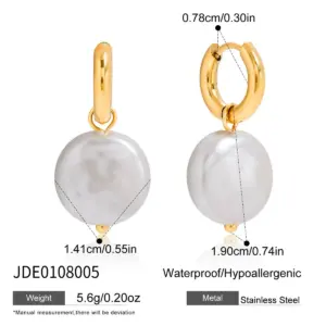 Stainless Steel Pearl Drop Earrings 13 S73d462a3fb524157a4749491010555732