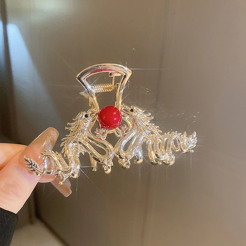 Chinese Zodiac Dragon Hair Clip in Gold Tone 9 Chinese Zodiac Dragon Hair Clip in Gold Tone - Image 9