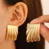 Bold Gold-Tone Geometric Drop Earrings
