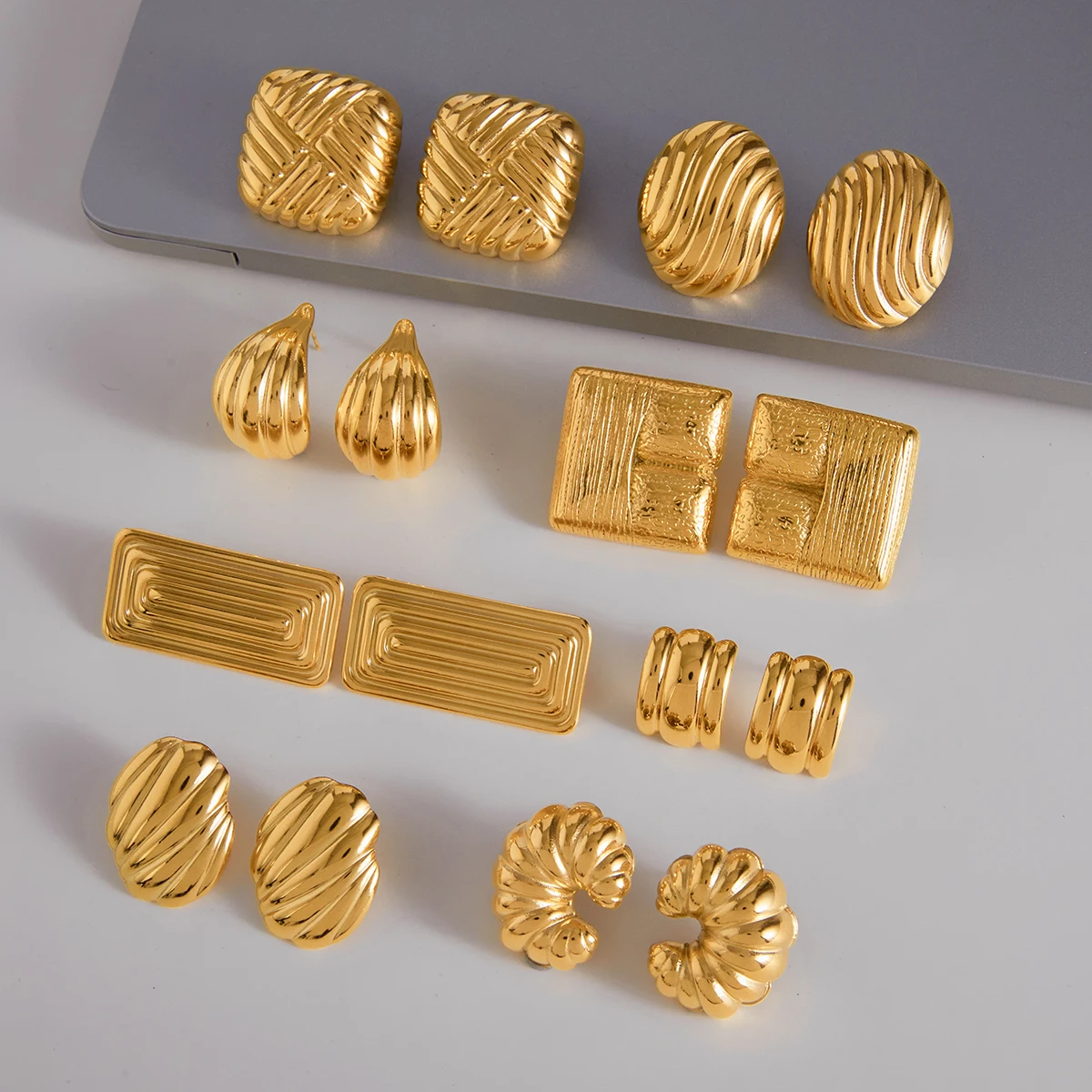 Stainless Steel Geometric Stud Earrings for Women 4 Stainless Steel Geometric Stud Earrings for Women - Image 4