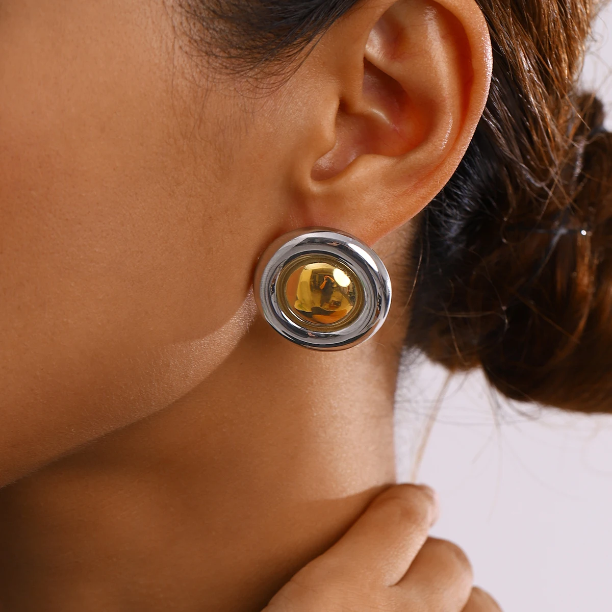 Versatile Stainless Steel Earrings Set 3 Versatile Stainless Steel Earrings Set - Image 3