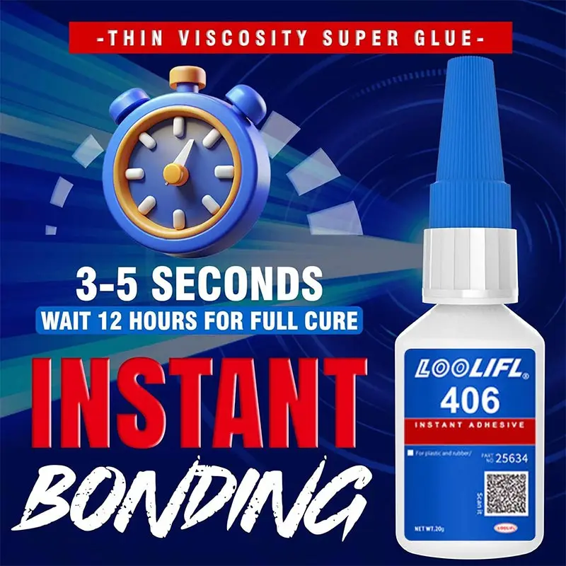 LOOLIFL 406 Instant Super Glue 20ml 3 LOOLIFL 406 Instant Super Glue 20ml - Image 3