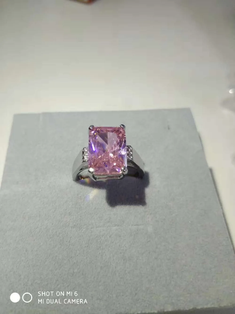 Multicolor Zircon Women's Silver Ring 6 Multicolor Zircon Women's Silver Ring - Image 6