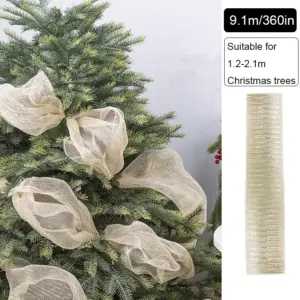 Elegant Gold and Silver Mesh Ribbon 25/50cm Width