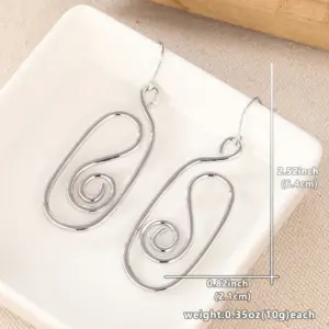 Vintage Silver Spiral Drop Earrings 10 S74772afe6f9348049b2d0d815200dc1f7