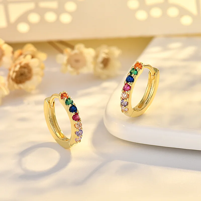 925 Silver Rainbow Zircon Earrings 2 925 Silver Rainbow Zircon Earrings - Image 2