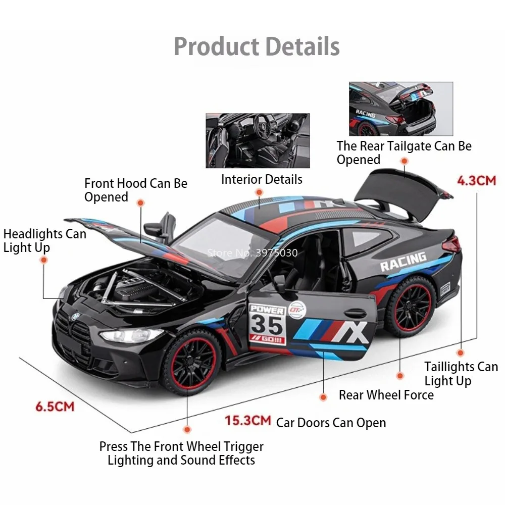 1:32 BMW M4 Diecast Model Car 2 1:32 BMW M4 Diecast Model Car - Image 2