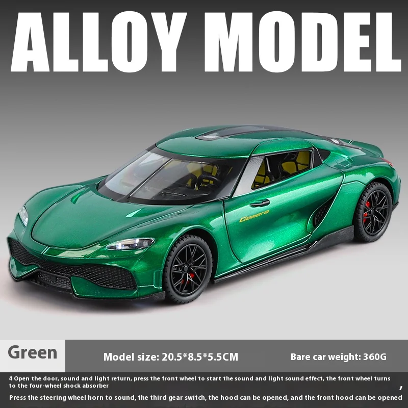 Vibrant Green Gemera GT Diecast Model 9 Vibrant Green Gemera GT Diecast Model - Image 9