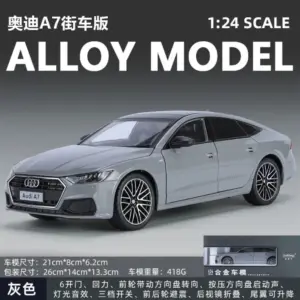 Black 1:24 Audi A7 Diecast Model with Sound & Lights 14 S74c386fbe67d49ab8de071fe35d824edi