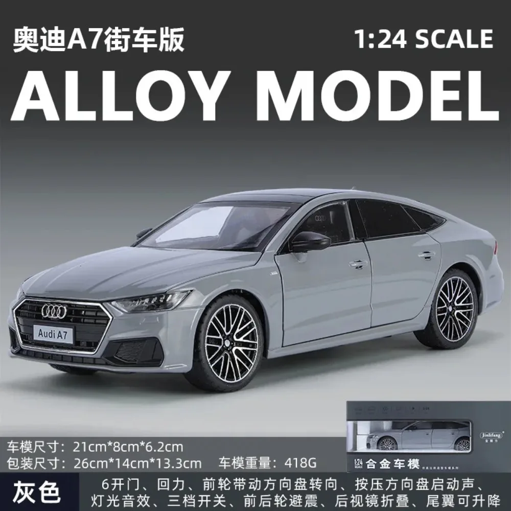 Black 1:24 Audi A7 Diecast Model with Sound & Lights 5 Black 1:24 Audi A7 Diecast Model with Sound & Lights - Image 5