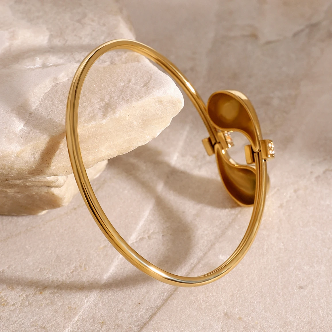 Stainless Steel Gold Comma Bracelet 5 Stainless Steel Gold Comma Bracelet - Image 5