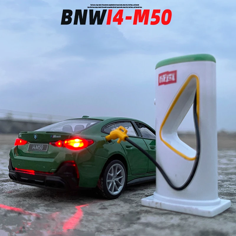 BMW I4 M50 Diecast Model 1:34 Scale in Yellow 2 BMW I4 M50 Diecast Model 1:34 Scale in Yellow - Image 2