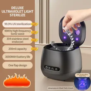 Ultrasonic Cleaner UV Sterilizer 200ml 15 S7501d6ebc2134d2ab938fbd259e1c71eU