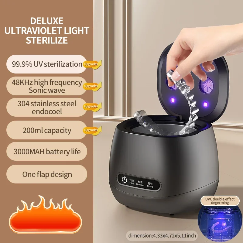 Ultrasonic Cleaner UV Sterilizer 200ml 8 Ultrasonic Cleaner UV Sterilizer 200ml - Image 8