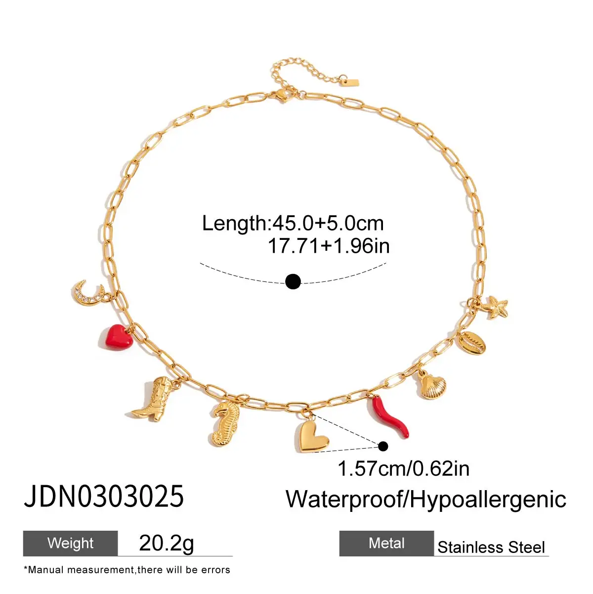 Ocean-Inspired Stainless Steel Necklace JDN0305035 8 Ocean-Inspired Stainless Steel Necklace JDN0305035 - Image 8