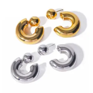 Bold Reversible Stainless Steel Earrings
