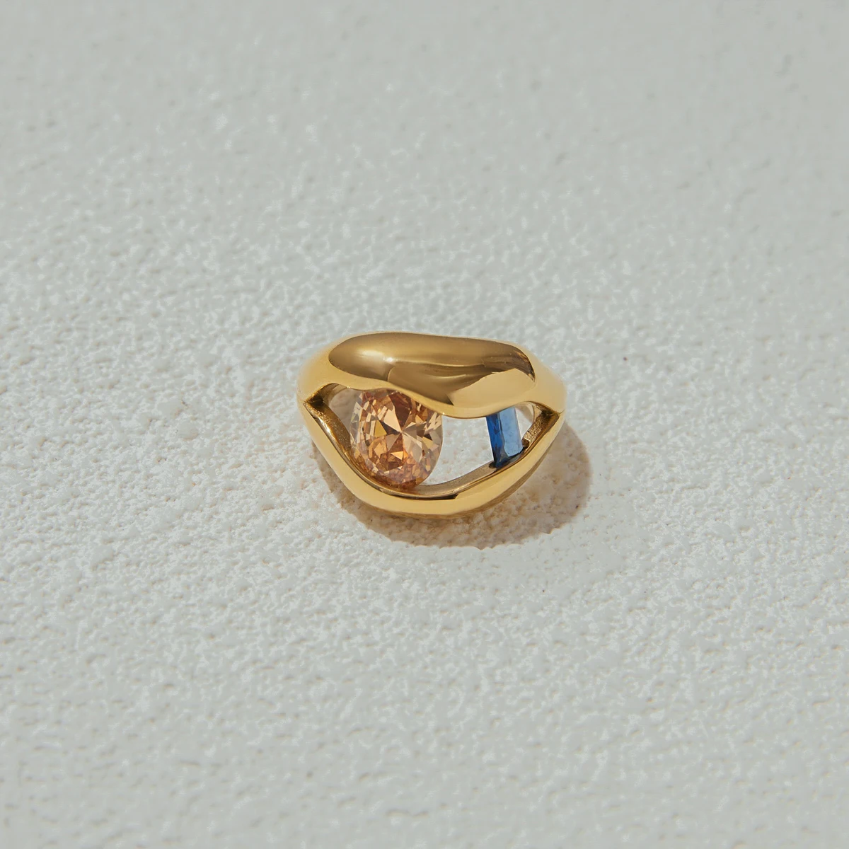 Minimalist Stainless Steel Gold Zircon Ring for Women 4 Minimalist Stainless Steel Gold Zircon Ring for Women - Image 4