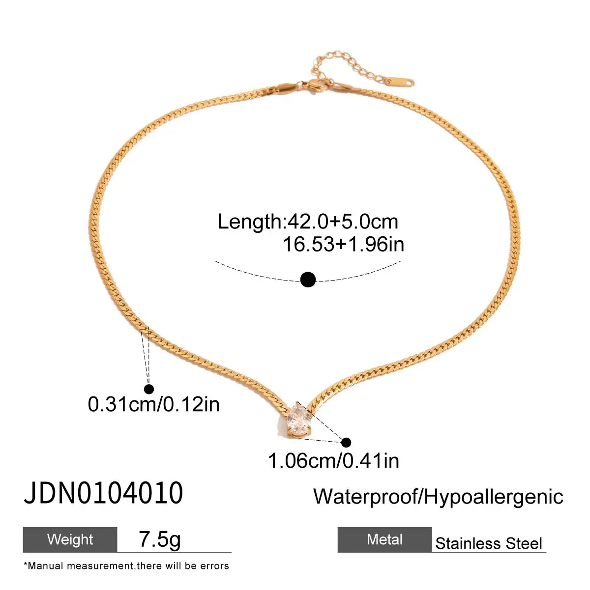 Gold-Tone Zircon Pendant Necklace for Women 10 Gold-Tone Zircon Pendant Necklace for Women - Image 10