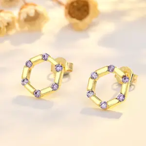 Elegant Hexagonal Sterling Silver Earrings LL-YS1067 11 S75a2265bc6674e6e95fca7b2fe54aa44H