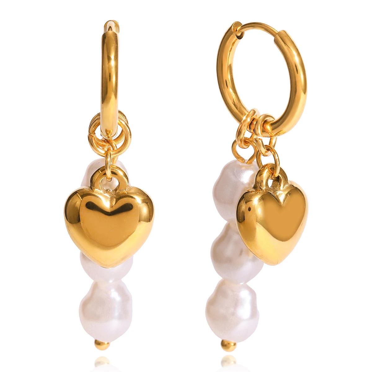 Stainless Steel Heart Drop Earrings for Women 1 Stainless Steel Heart Drop Earrings for Women