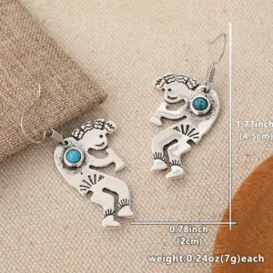 Vintage Zebra Earrings with Imitation Turquoise 11 S75b6be61db894ad194eea460bfa410ffs