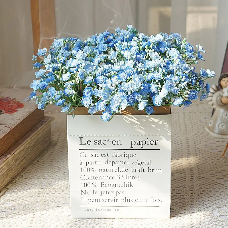 Blue Artificial Baby's Breath Bouquet - 42 Flowers 1 Blue Artificial Baby's Breath Bouquet - 42 Flowers