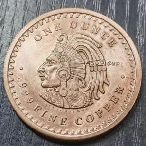 Indian Mayan Calendar Replica Medal 39mm Copper