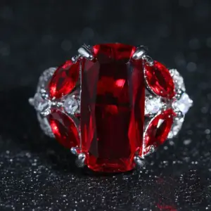 Red Cubic Zirconia Sterling Silver Ring for Women 9 S75c8b128b6f54e9ebd1bb1cbc467eb05s