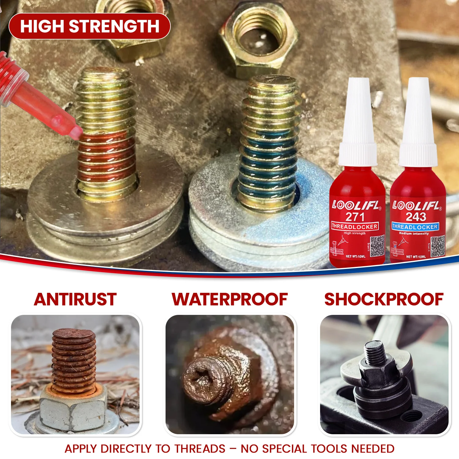 LOOLIFL 243/271 Metal Threadlocker, 20g Pack 2 LOOLIFL 243/271 Metal Threadlocker, 20g Pack - Image 2