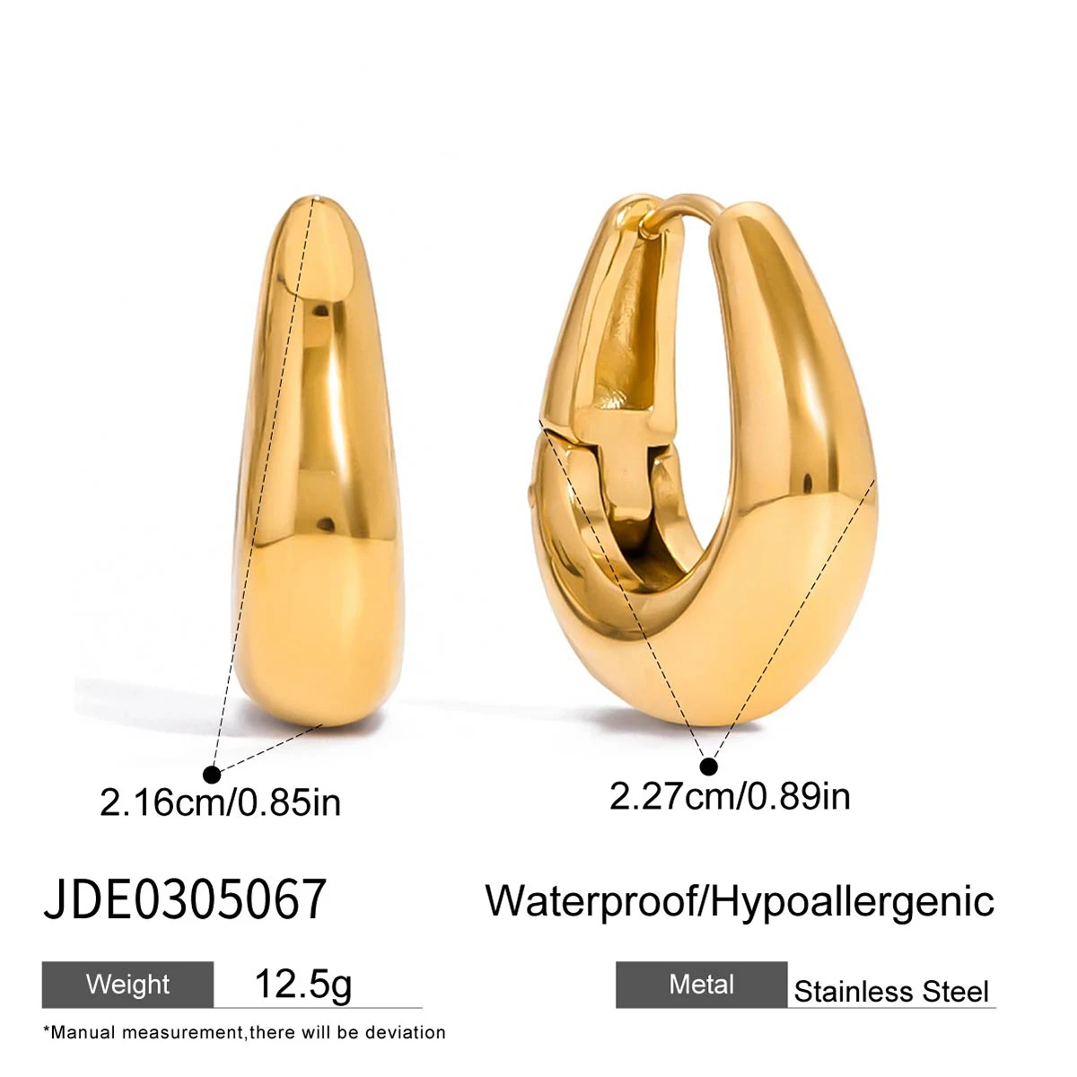 Gold Skeleton Hoop Earrings for Women 8 Gold Skeleton Hoop Earrings for Women - Image 8