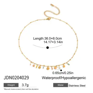 Vibrant Gold Stainless Steel Rainbow Necklace 18 S76221c94e04e40ca83f16aa9f1eff436d