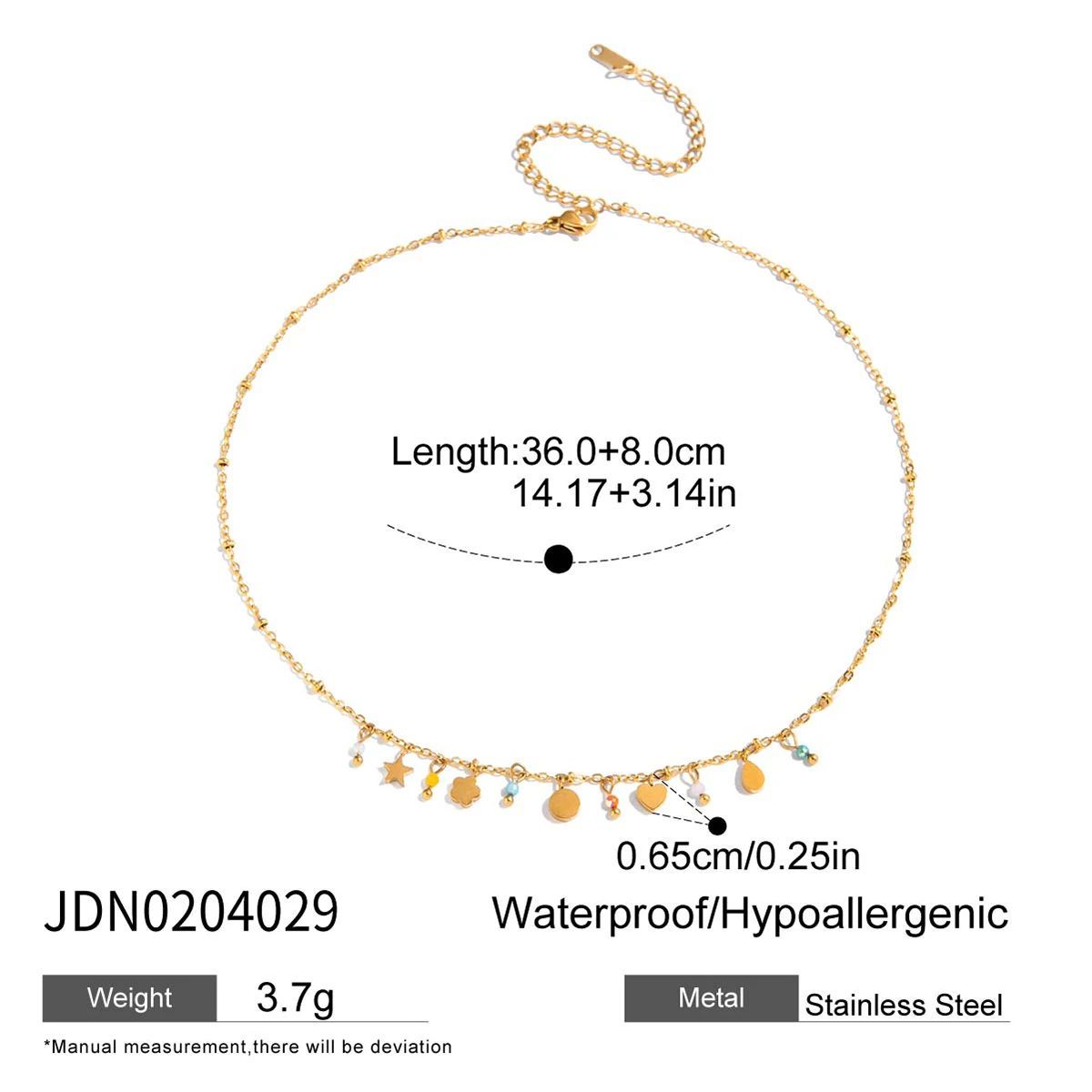 Vibrant Gold Stainless Steel Rainbow Necklace 9 Vibrant Gold Stainless Steel Rainbow Necklace - Image 9